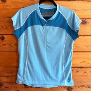 Novara Half Zip Cycling Jersey Colorblock Blue Large